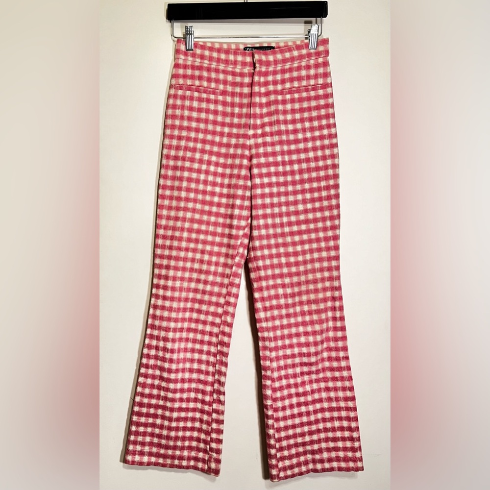 Zara Gingham Pink and White Pants